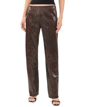 Paris Georgia Basics Python Leather Pants - Black