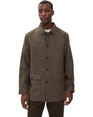 Billy Reid Houndstooth Bennet Overcoat - Brown