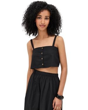 Le Bos Poplin Martha Top - Black