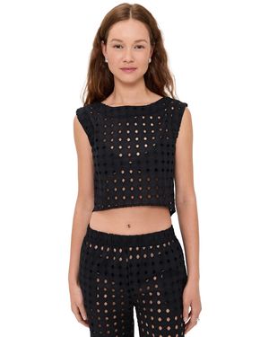 Le Bos Eyelet Odette Top - Black
