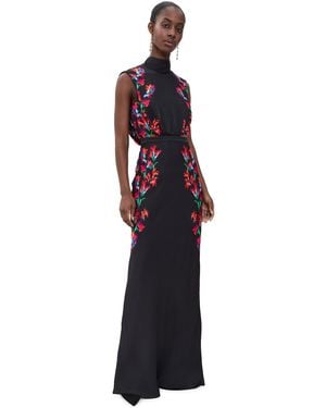 Saloni Fleur Dress - Blue