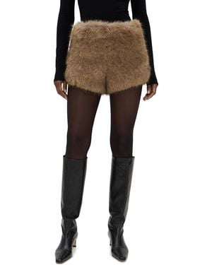 MSGM Faux Fur Shorts - Black