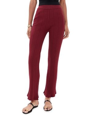 Le Bos Ribbed Flare Pants - Red