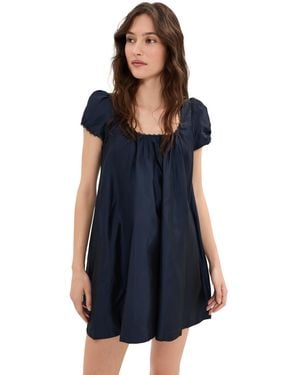 Le Bos Babydoll Taffeta Dress - Blue