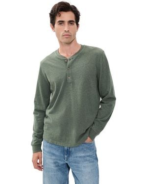Marine Layer Luxe 250 Henley Tee - Green