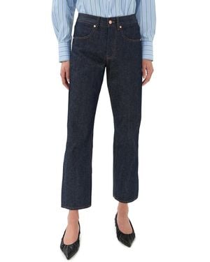 BITE STUDIOS Curved Cotton Denim Jeans - Blue