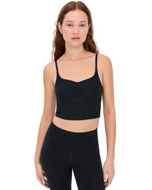 Beyond Yoga Spacedye Raise The Barre Shirred Cropped Tank - Black