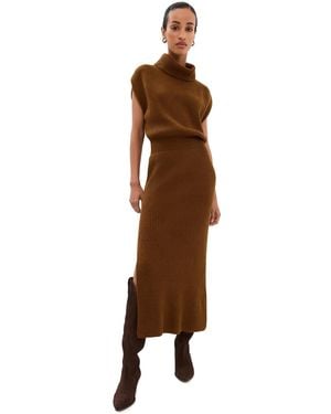 Splendid Marigold Sweater Dress - Brown