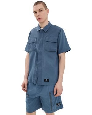 Alpha Industries Seersucker Shirt - Blue