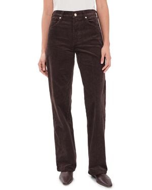 7 For All Mankind Stovepipe Straight Corduroy Pants - Black