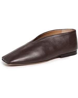 Mansur Gavriel Square Soft V Flats - Brown