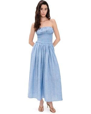 Susana Monaco Stripe Linen Maxi Dress - Blue