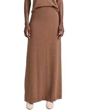 Leset Lauren High Waist Maxi Skirt - Brown