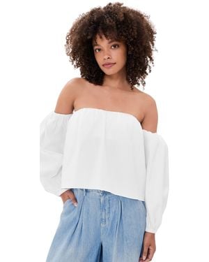 L'Agence Sarai Off Shoulder Eternal Bra Top - White