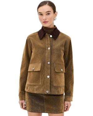 ALIGNE Bark Denim Flock Barn Jacket - Brown