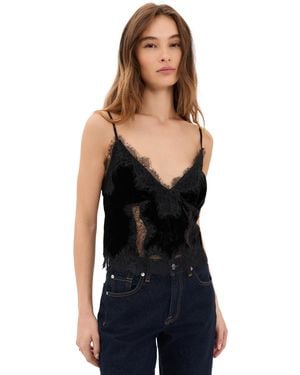 L'Agence Kimber Velvet Lace Insert Cami - Black