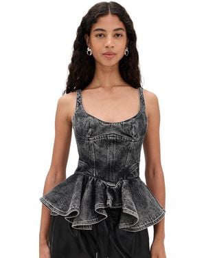 Marques'Almeida Denim Corset With Asymmetric Hem - Black