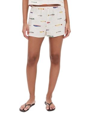 STAUD Paddle Linen Shorts - Multicolor