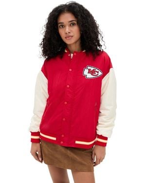 Terez Chiefs Colorblock Bomber Jacket - Red