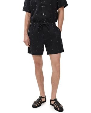 Rag & Bone Marc Embroidered Shorts 6.25 - Black