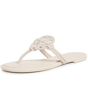 Tory Burch Miller Knotted Pearl Sandals - White