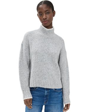 Madewell Fluffy Wool Balham Hi Low Turtle - Gray