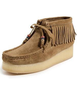 Clarks Wallabee Wedge Fringe Boots - Multicolor
