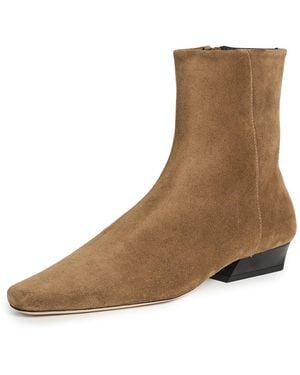 STAUD Wally Flat Ankle Boots - White