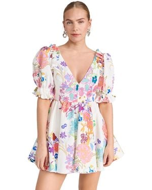 Borgo De Nor Aja Pique Cotton Dress Jardin - White