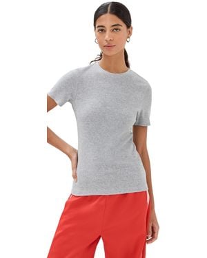 Tibi Dry Loop Terry Baby Tee - Gray