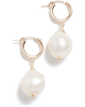 Brinker & Eliza Back To Basics Huggie Earrings - White