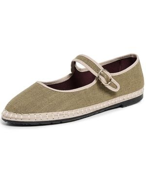 Flabelus Linen Mary Jane Flats - Multicolor