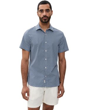 Fair Harbor The Short Sleeve Windward Shirt - Blue