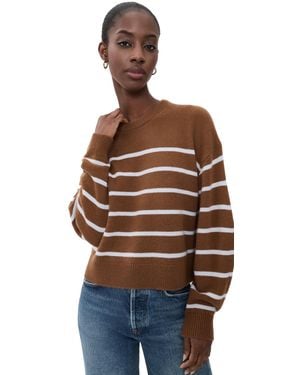 Theory Striped Crewneck Sweater - Black