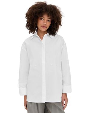 MEIMEIJ Long Sleeve Cotton Poplin Shirt With Buttons - White