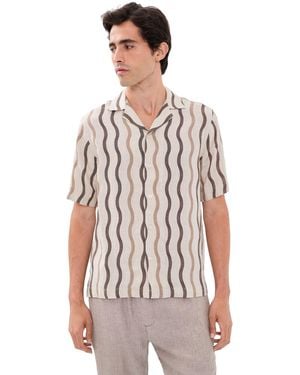 Frescobol Carioca Roberto Linen Cabana Shirt - Brown