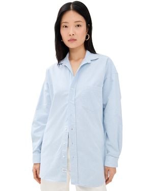 Frank & Eileen Oversized Button-Up Shirt - Blue