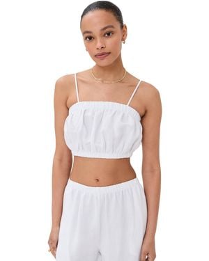 Le Bos Camille Cropped Linen Top - White