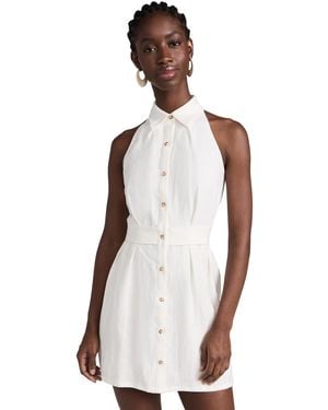 Hevron Domino Mini Dress - White