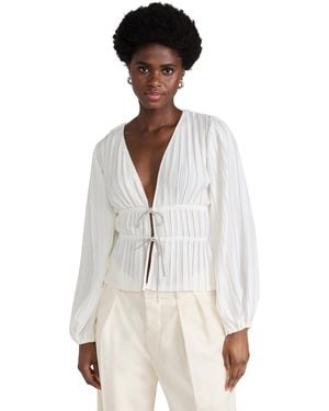 Wayf Tie Front Blouse - White
