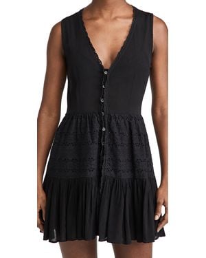 Playa Lucila Eyelet Mini Dress - Black
