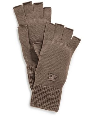 Courreges Ac Wool Gloves - Brown
