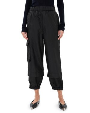 Tibi Crispy Nylon Pull On Sweatpants - Black