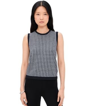 Vince Gingham Tank - Black
