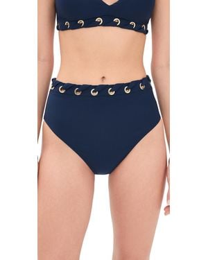 Stylest Dreamsculpt Grommet High Waist Bikini Bottoms - Blue