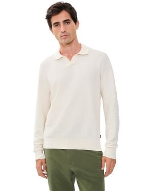BOSS H-Lomarino Collared Sweater - White