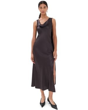 Acne Studios Silk Satin Tunic Dress - Black