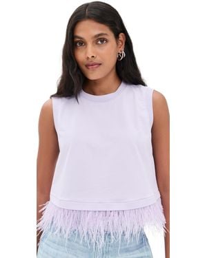 Cinq À Sept Cropped Feather Tee - White