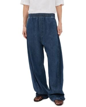 Tibi Summer Denim Classic Wash Winslow Pants Petite - Blue