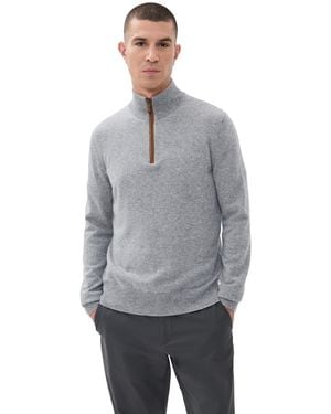 Ralph Lauren Washable Cashmere Half Zip Sweater - Grey